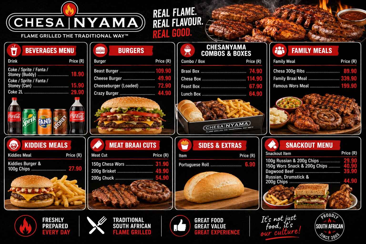 ChesaNyama Menu Prices South Africa