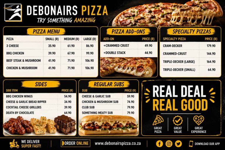 Debonairs Menu Prices