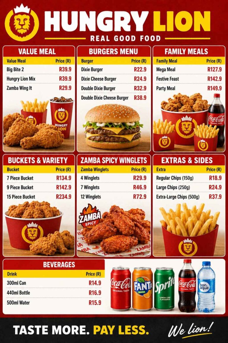 Hungry Lion Menu Prices