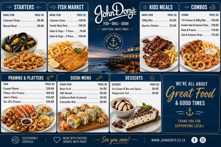 John Dorys Menu Prices
