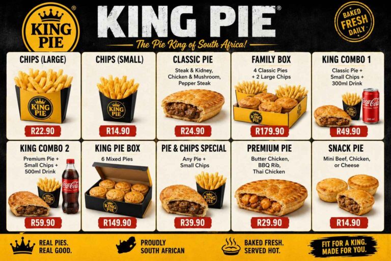 King Pie Menu Prices