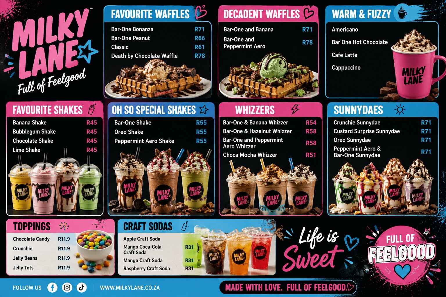 Milky Lane Menu Prices South Africa