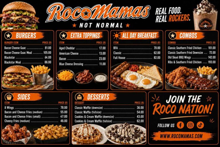 RocoMamas Menu Prices