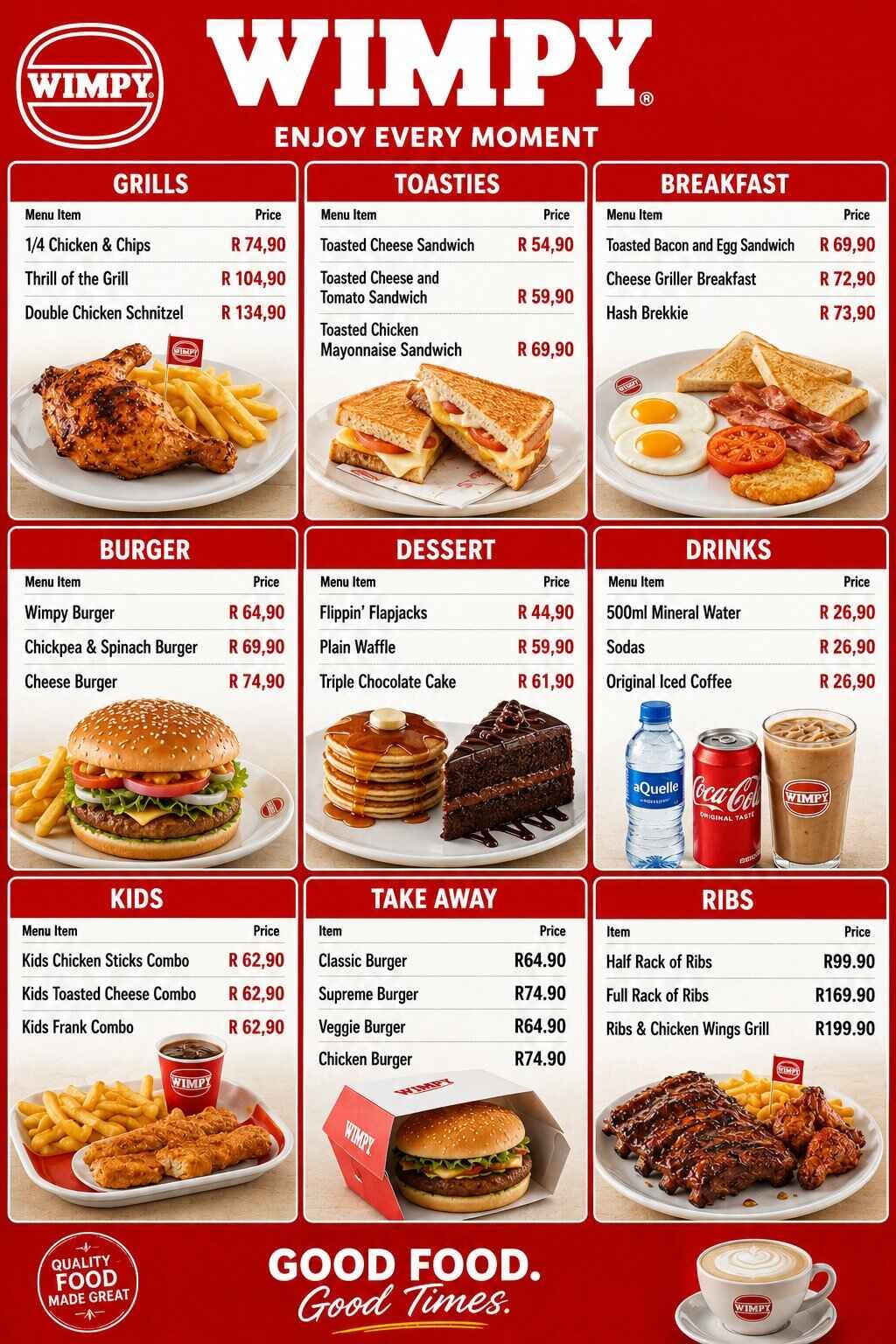 Wimpy Menu Prices South Africa Updated 2026