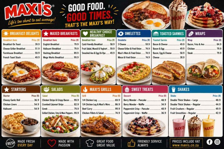 Maxis Menu Prices