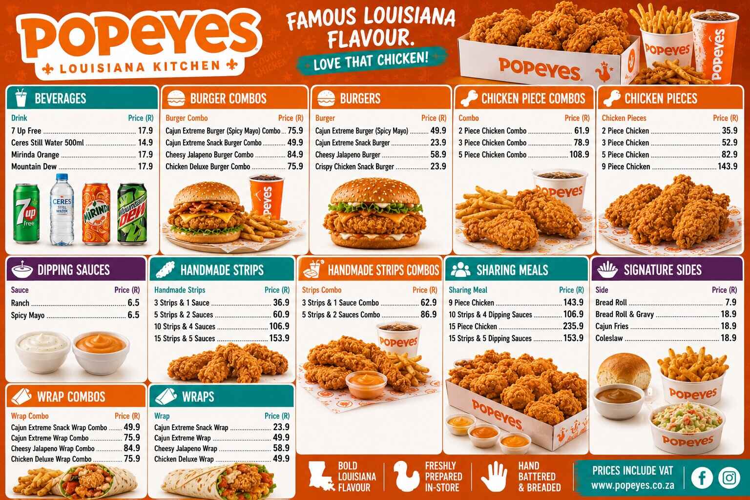 Popeyes Menu Prices South Africa